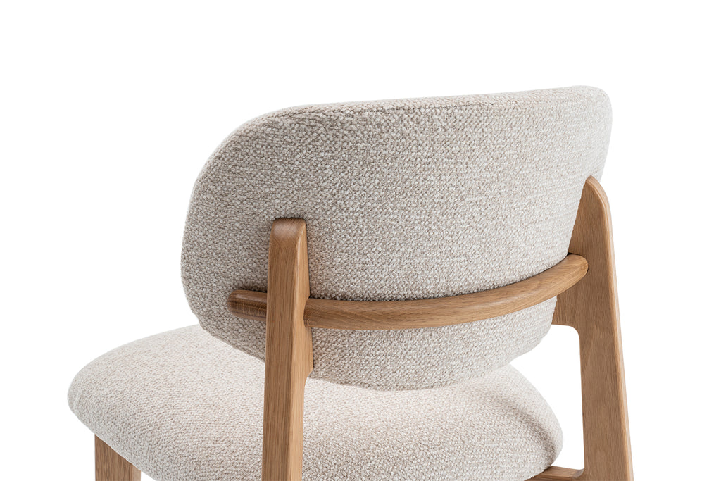 Chaise Carmen Chêne Massif Tissu Beige