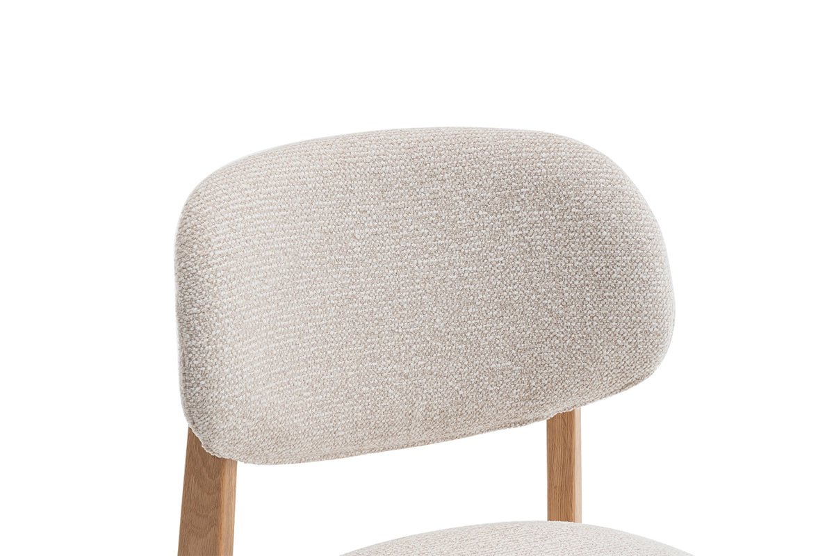 Chaise Carmen Chêne Massif Tissu Beige