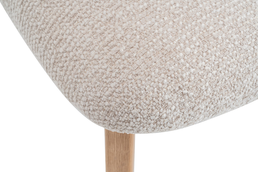 Chaise Carmen Chêne Massif Tissu Beige