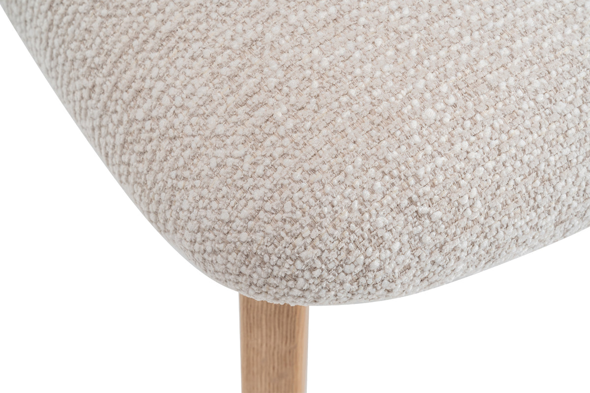 Chaise Carmen Chêne Massif Tissu Beige