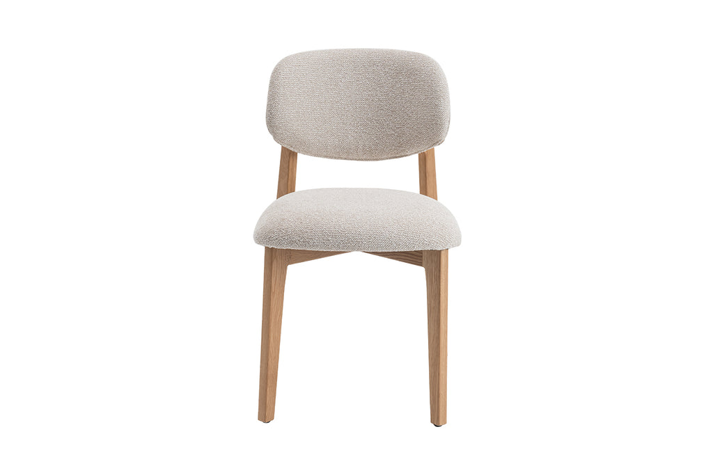 Chaise Carmen Chêne Massif Tissu Beige