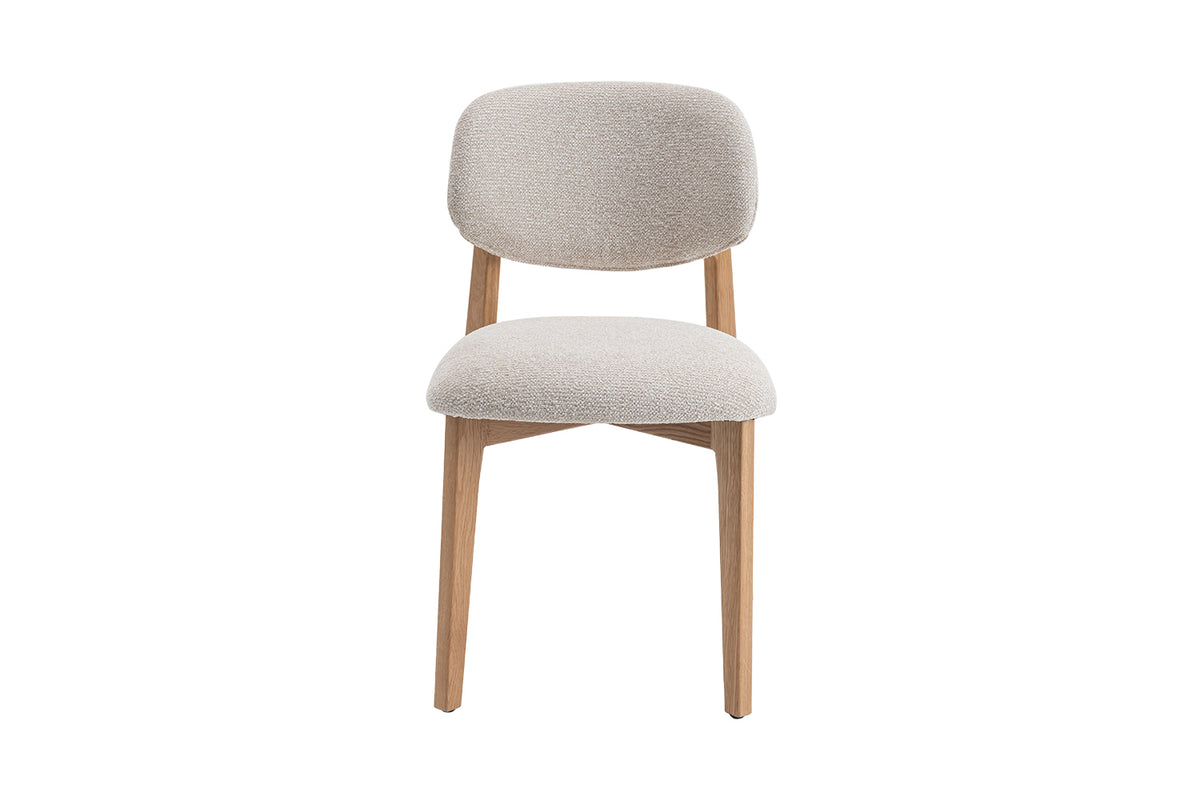 Chaise Carmen Chêne Massif Tissu Beige