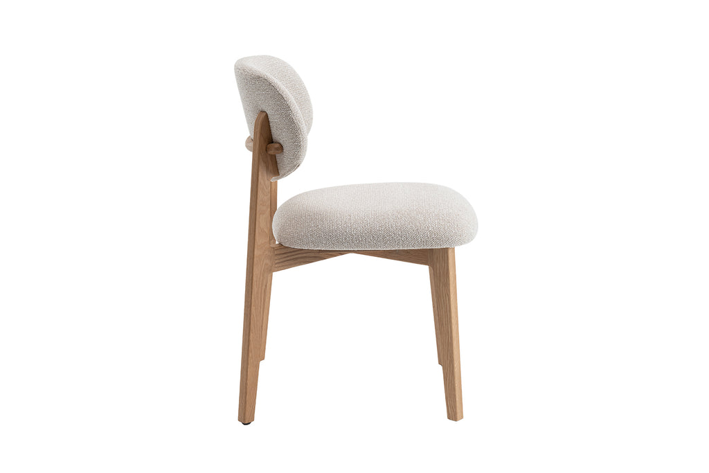 Chaise Carmen Chêne Massif Tissu Beige