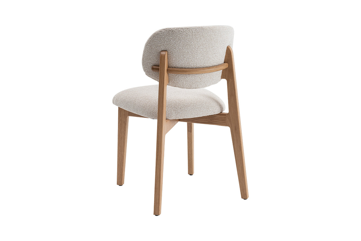 Chaise Carmen Chêne Massif Tissu Beige