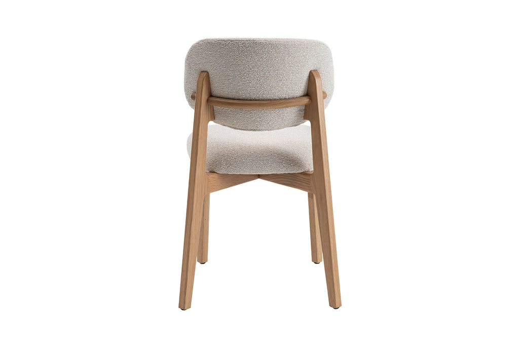 Chaise Carmen Chêne Massif Tissu Beige