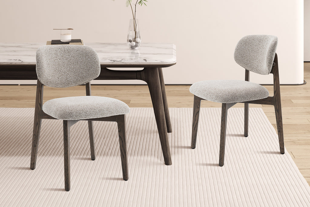 Chaise Carmen Chêne Massif Fumé Tissu Ote Milan 130 Sable