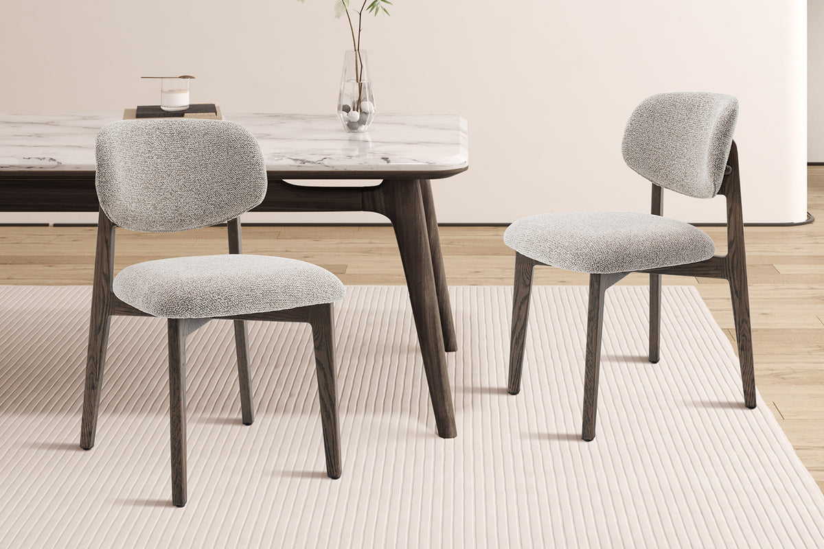 Chaise Carmen Chêne Massif Fumé Tissu Ote Milan 130 Sable
