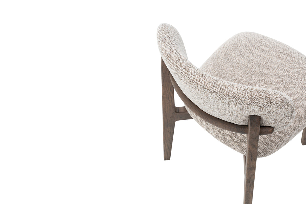 Chaise Carmen Chêne Massif Fumé Tissu Sable