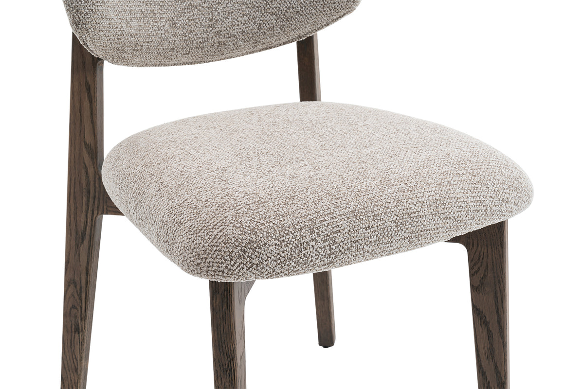 Chaise Carmen Chêne Massif Fumé Tissu Sable