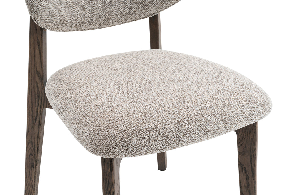 Chaise Carmen Chêne Massif Fumé Tissu Sable