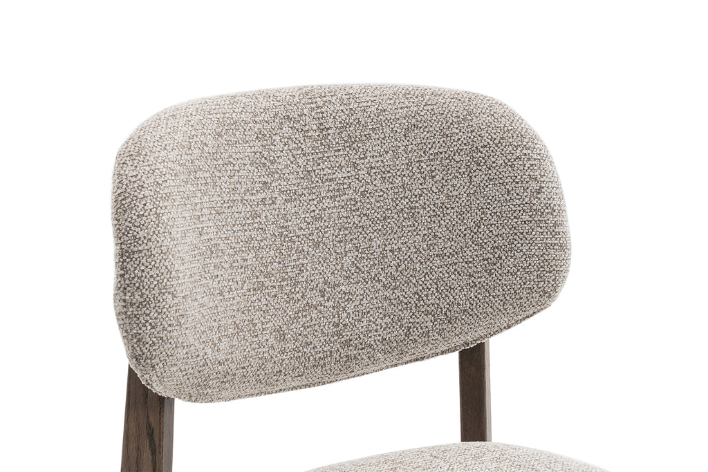 Chaise Carmen Chêne Massif Fumé Tissu Sable