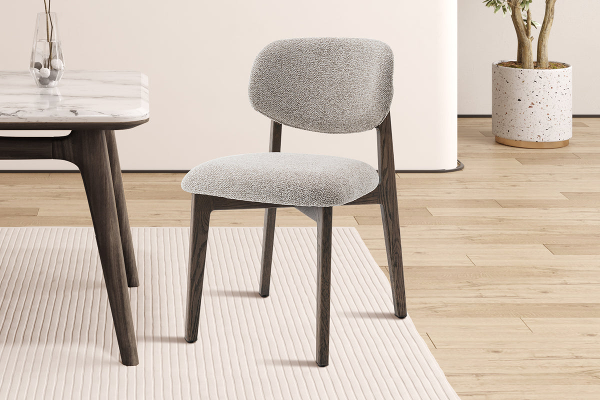 Chaise Carmen Chêne Massif Fumé Tissu Sable