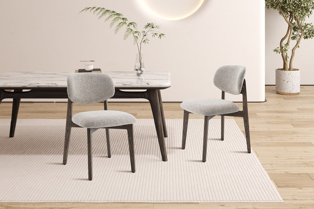 Chaise Carmen Chêne Massif Fumé Tissu Sable