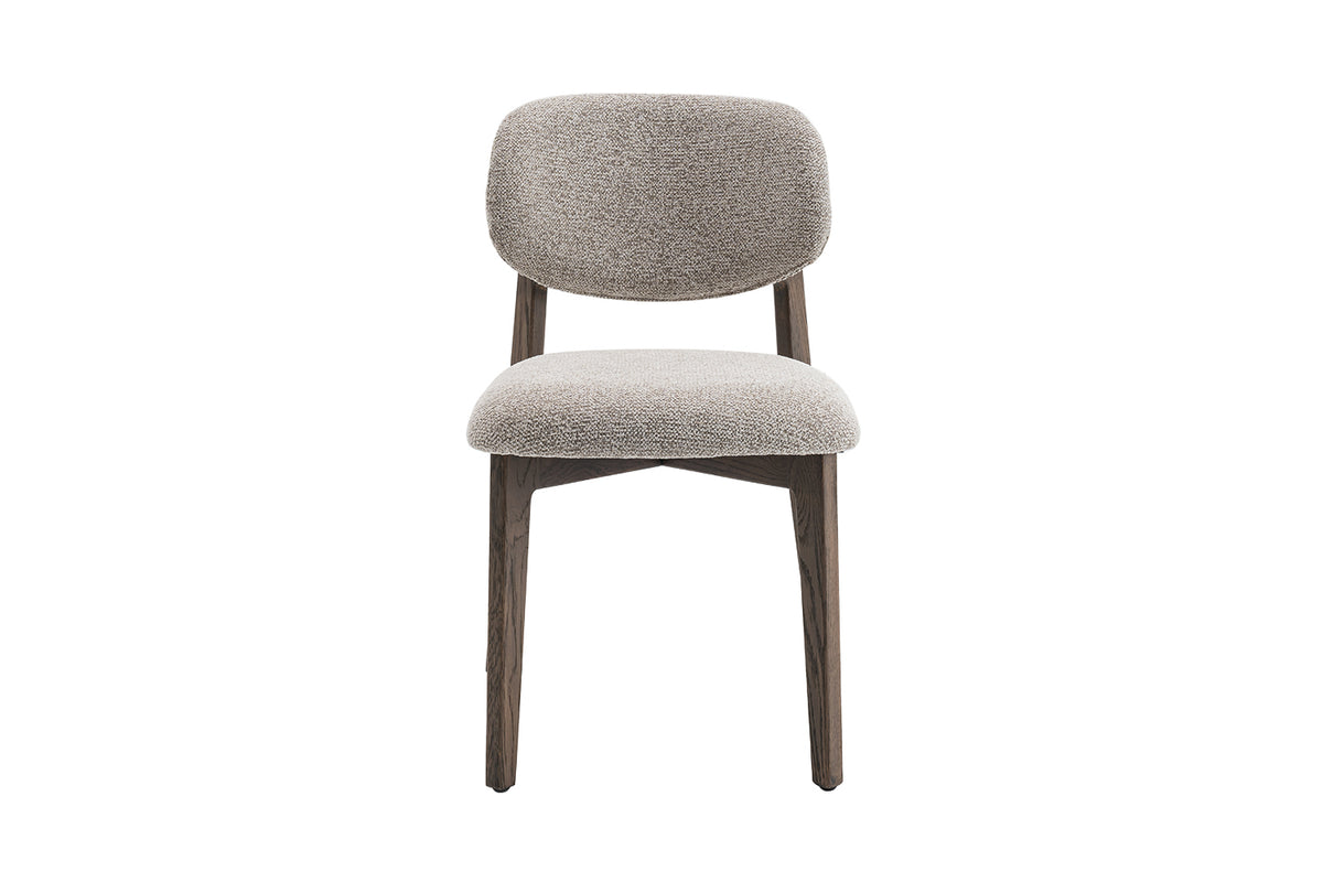 Chaise Carmen Chêne Massif Fumé Tissu Sable