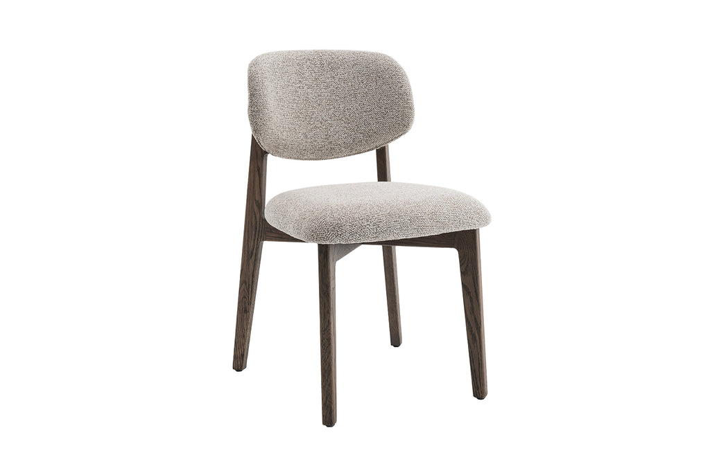 Chaise Carmen Chêne Massif Fumé Tissu Sable