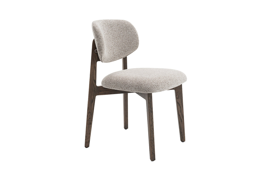 Chaise Carmen Chêne Massif Fumé Tissu Sable