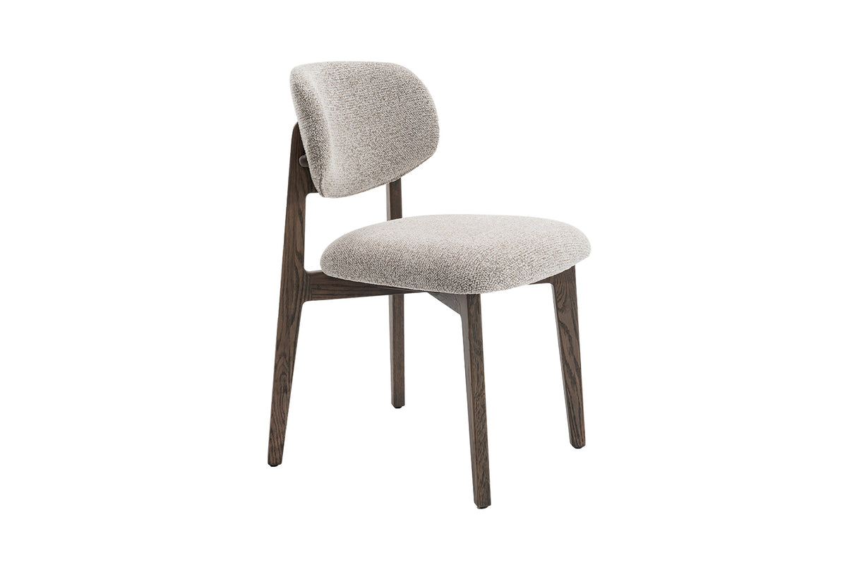 Chaise Carmen Chêne Massif Fumé Tissu Sable