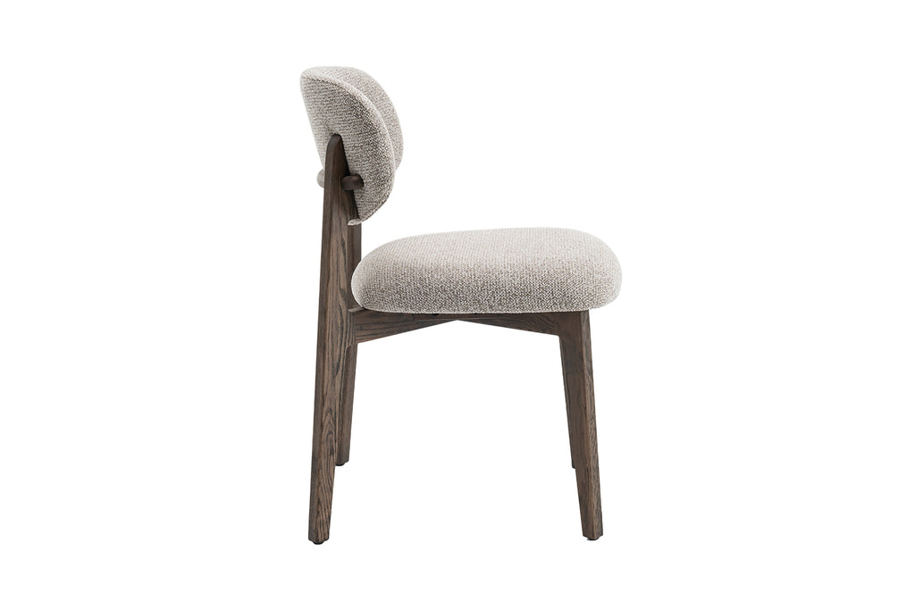 Chaise Carmen Chêne Massif Fumé Tissu Sable