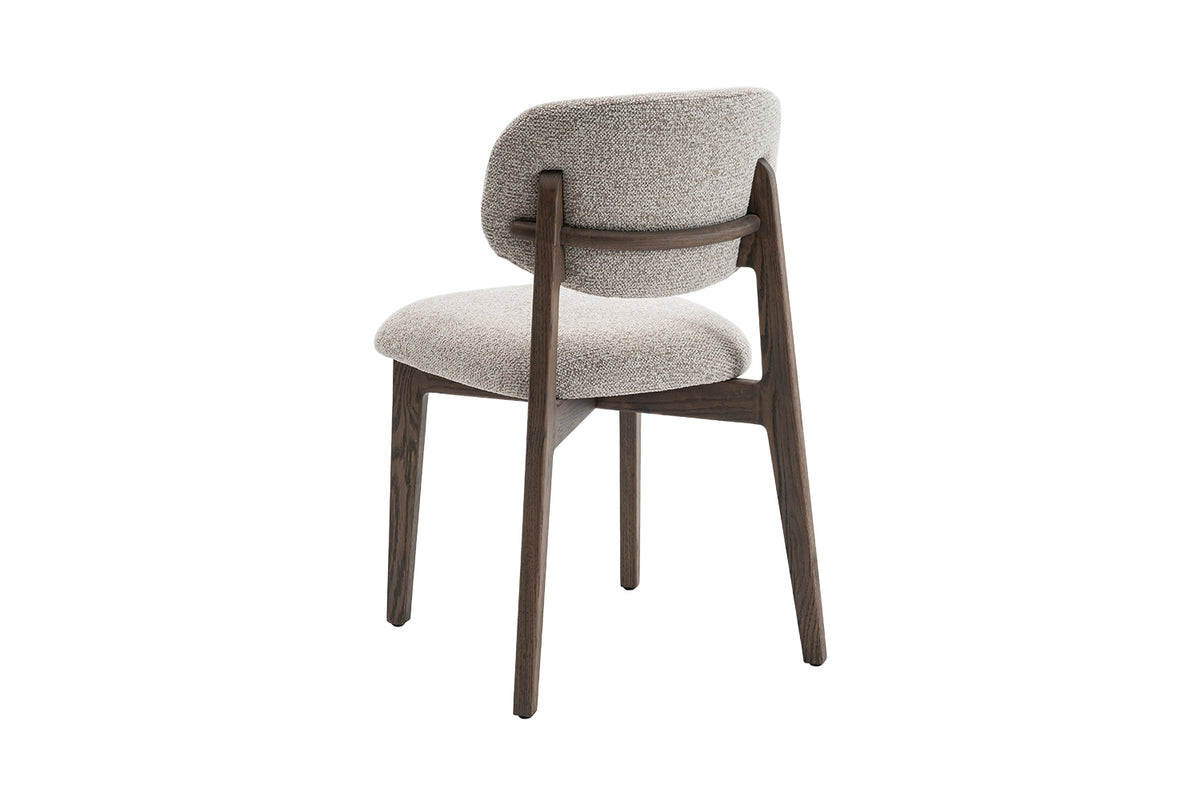 Chaise Carmen Chêne Massif Fumé Tissu Sable