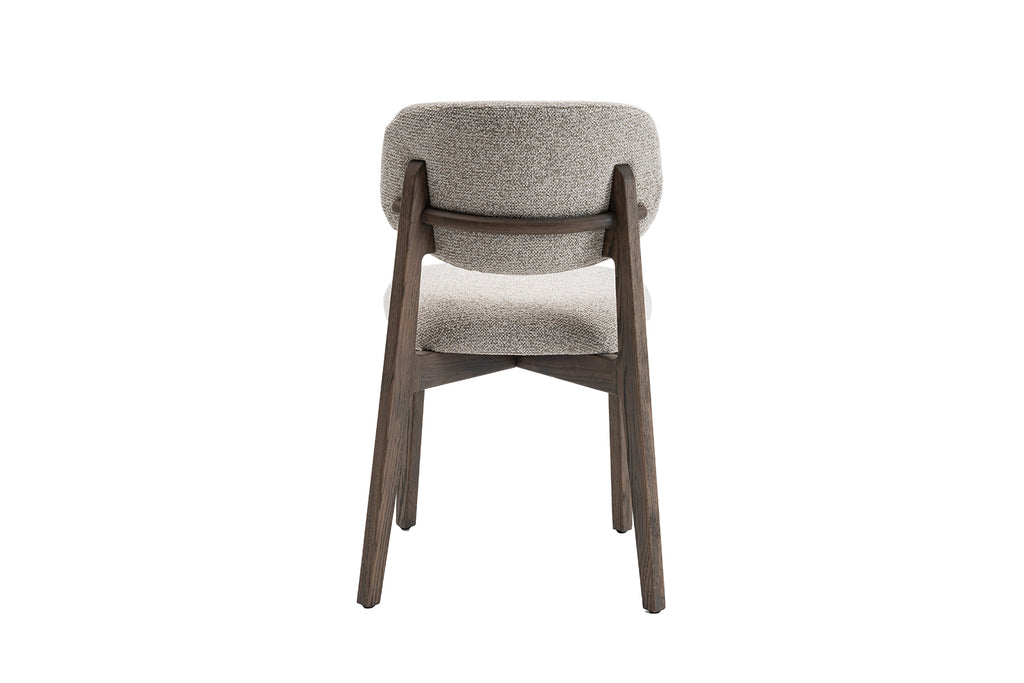 Chaise Carmen Chêne Massif Fumé Tissu Sable