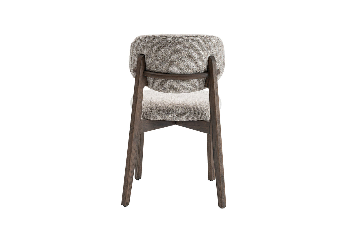 Chaise Carmen Chêne Massif Fumé Tissu Sable
