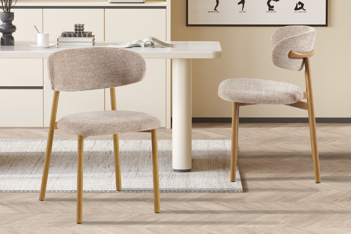 Chaise Coco Naturel - Tissu Fabb Raven 30 Sable