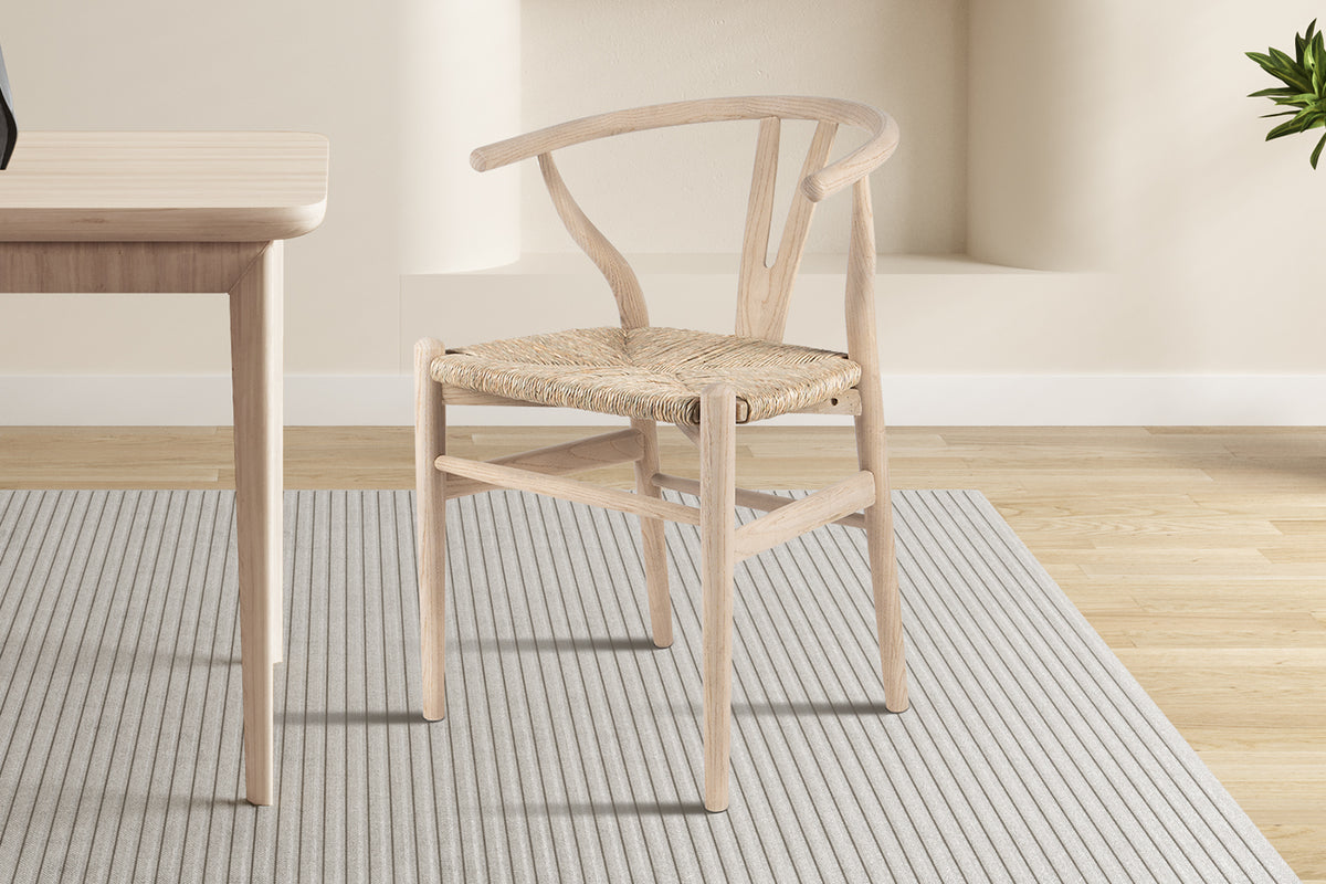 Chaise Bart en bois d'orme avec assise tissée