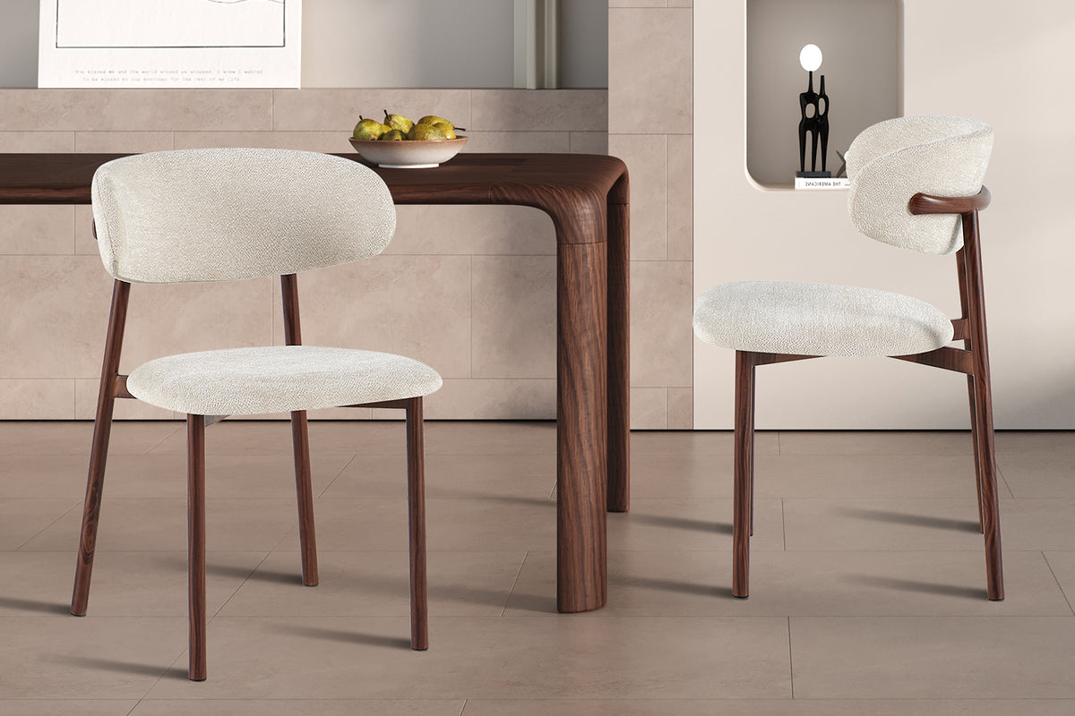 Chaise Coco Noyer – Tissu Beige