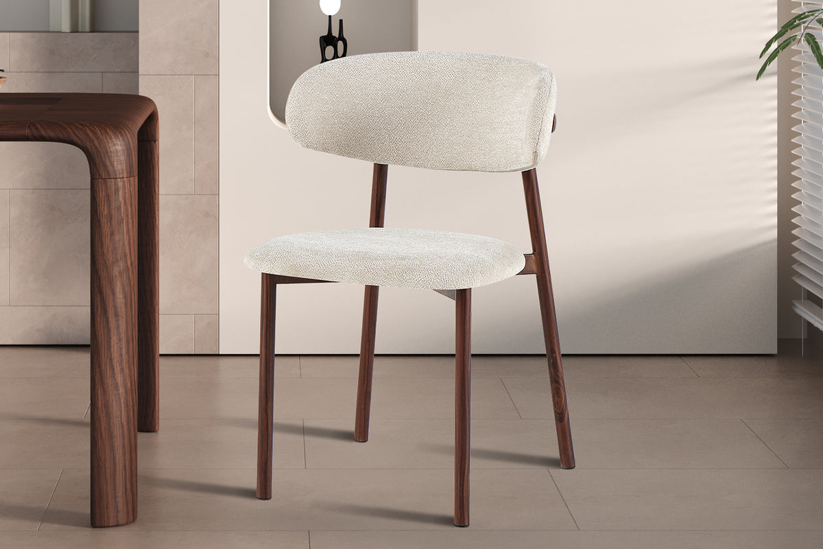 Chaise Coco Noyer – Tissu Beige