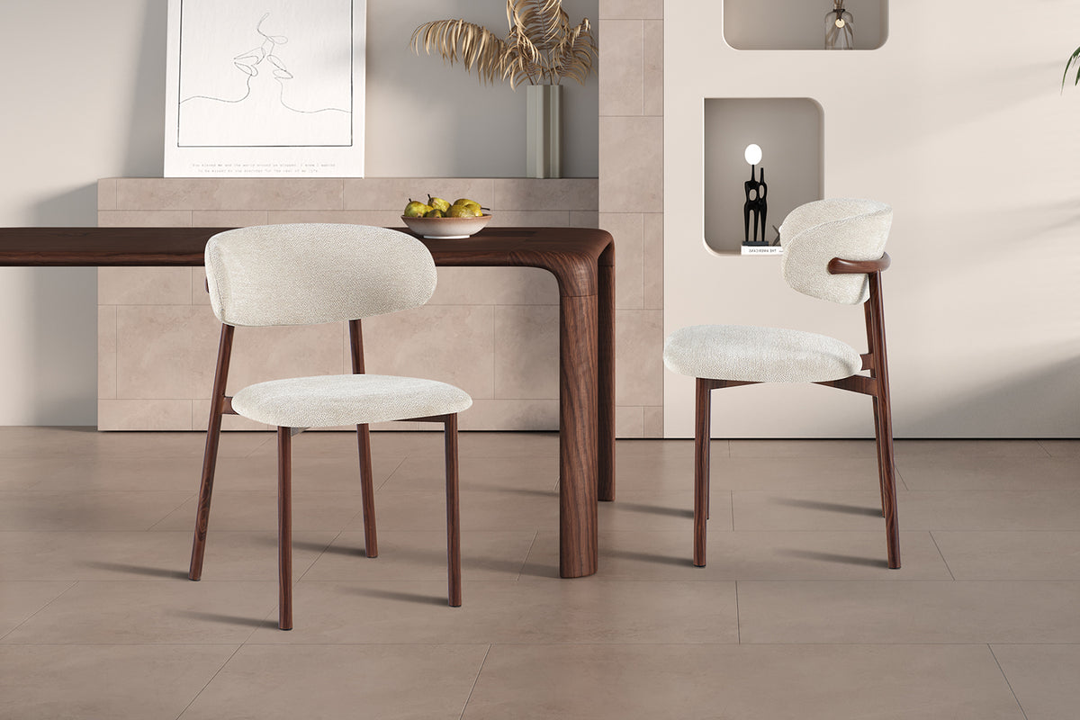Chaise Coco Noyer – Tissu Beige