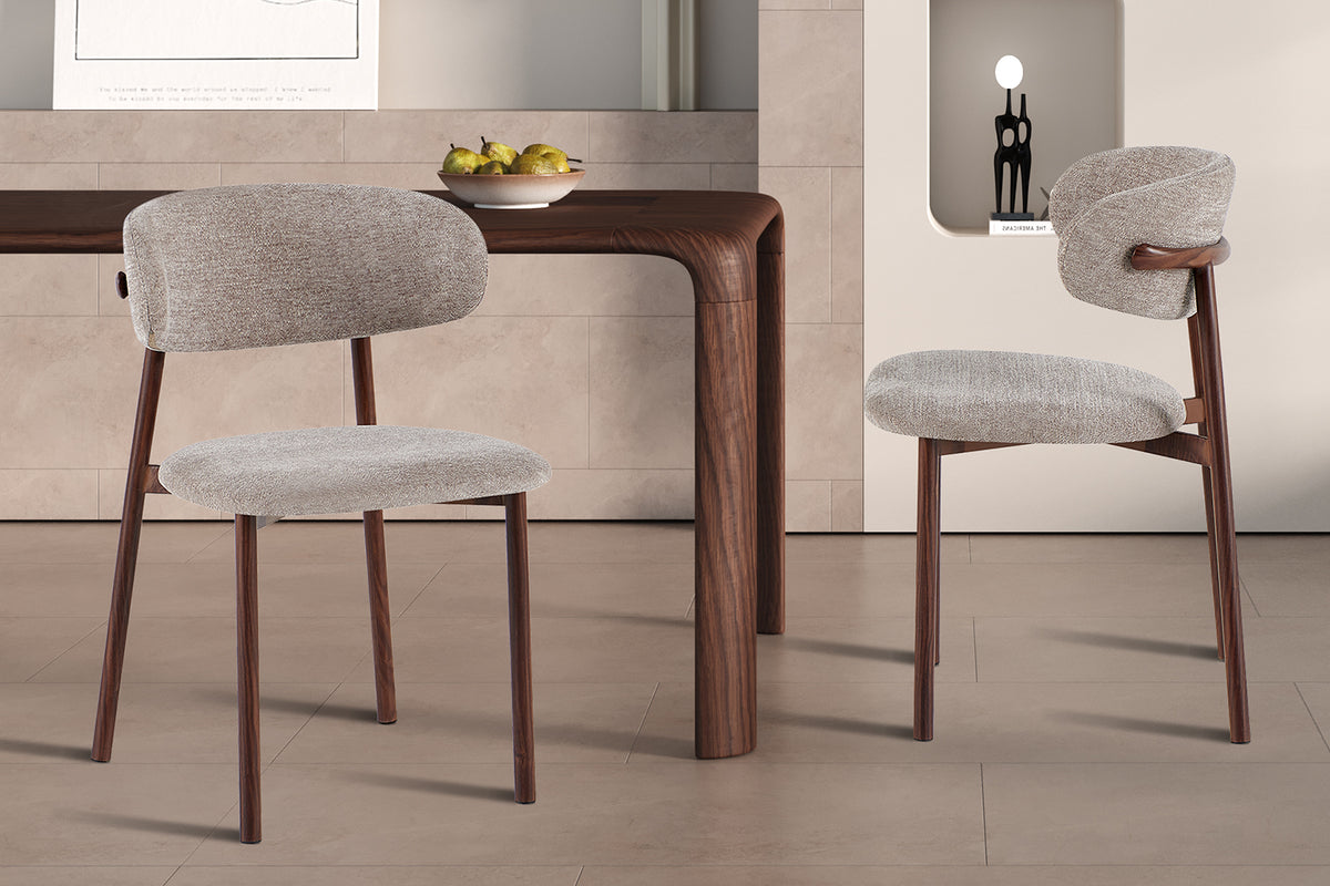 Chaise Coco Noyer – Tissu Sable