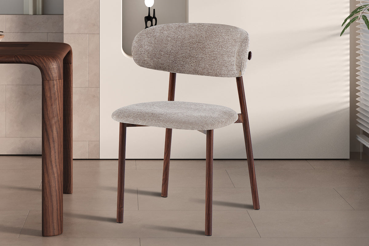 Chaise Coco Noyer – Tissu Sable