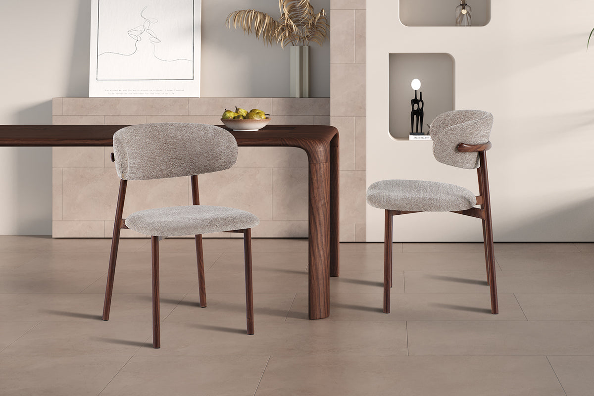 Chaise Coco Noyer – Tissu Sable