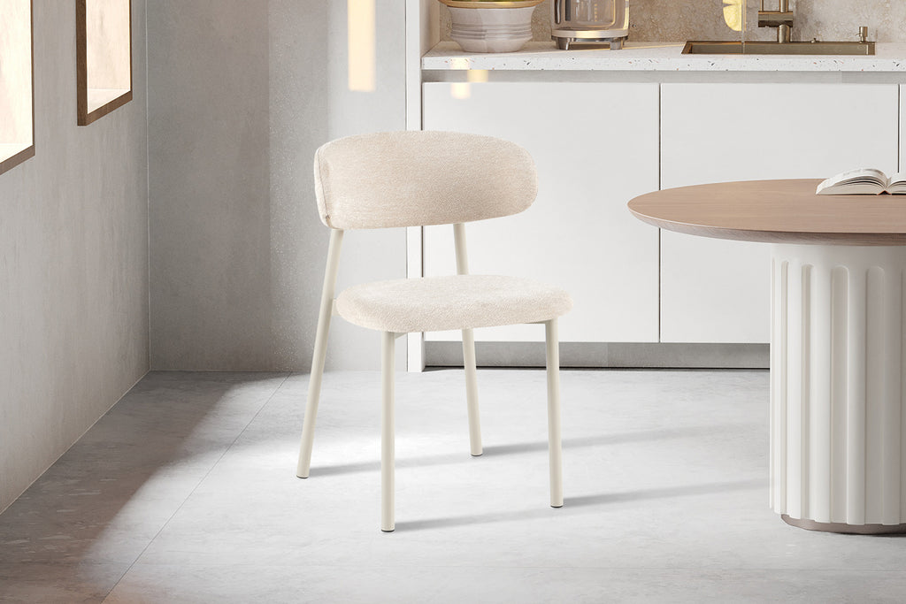 Chaise Coco Gris – Tissu Beige