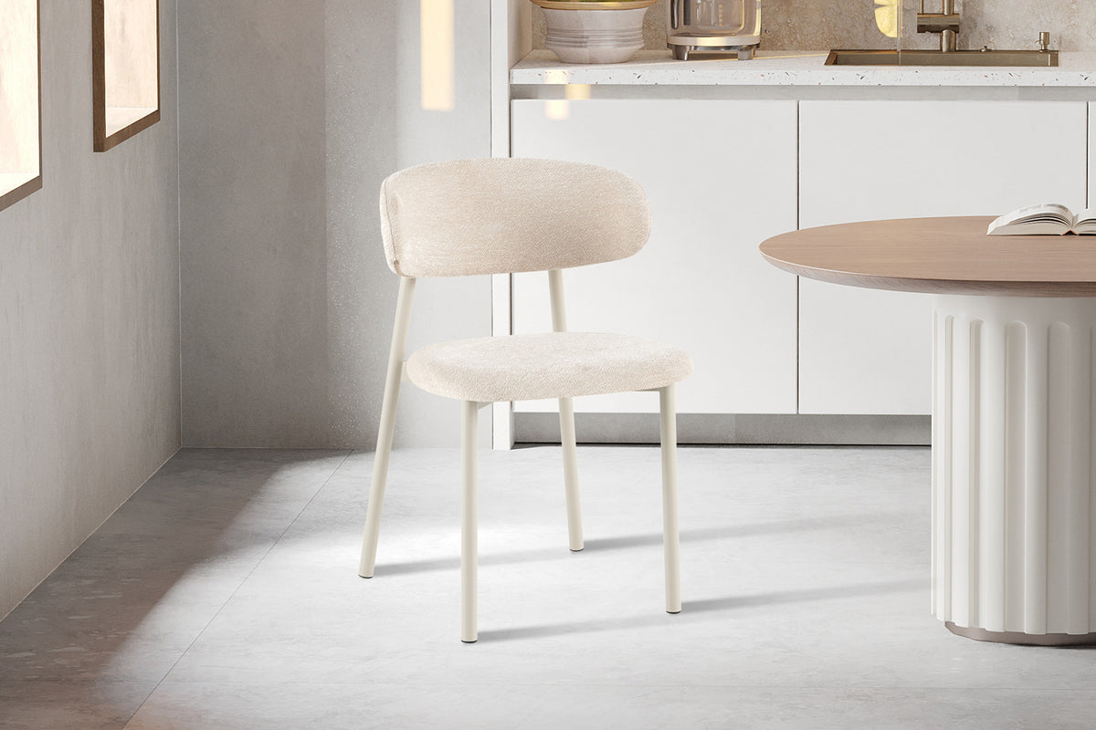 Chaise Coco Gris – Tissu Beige
