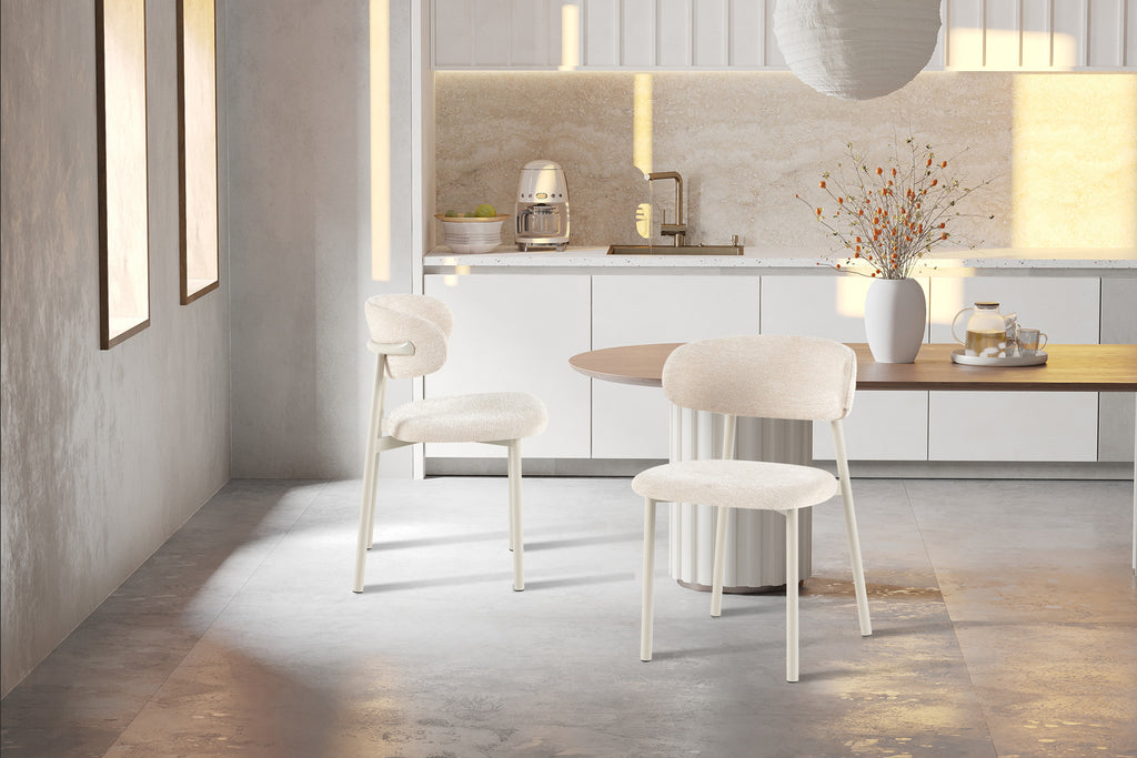 Chaise Coco Gris – Tissu Beige