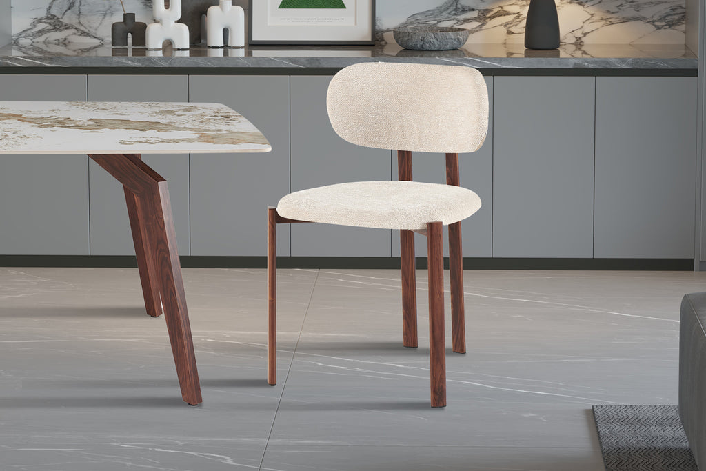 Chaise Jade Noyer – Tissu Beige