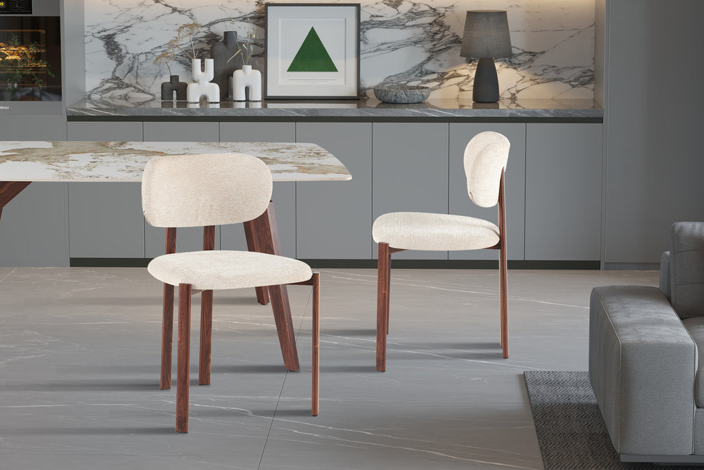 Chaise Jade Noyer – Tissu Beige