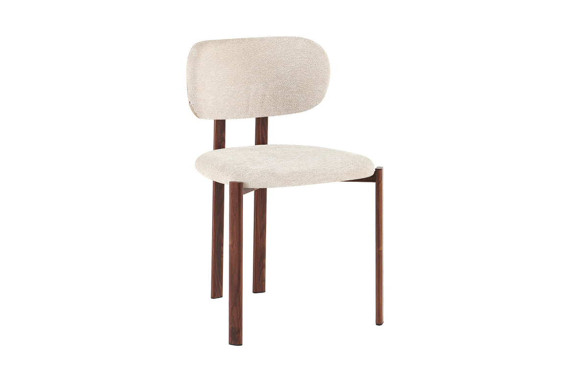 Chaise Jade Noyer – Tissu Beige