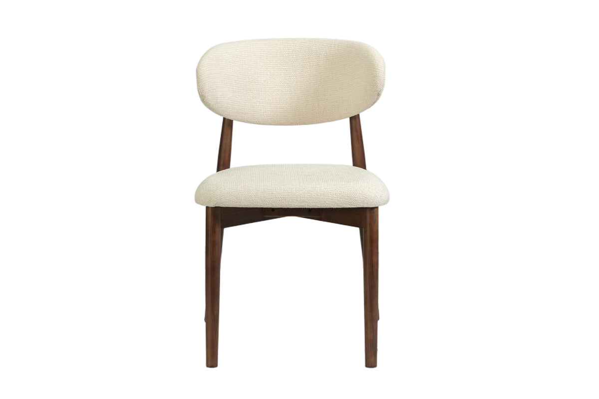 Chaise Clara Frêne Noyer Tissu Beige