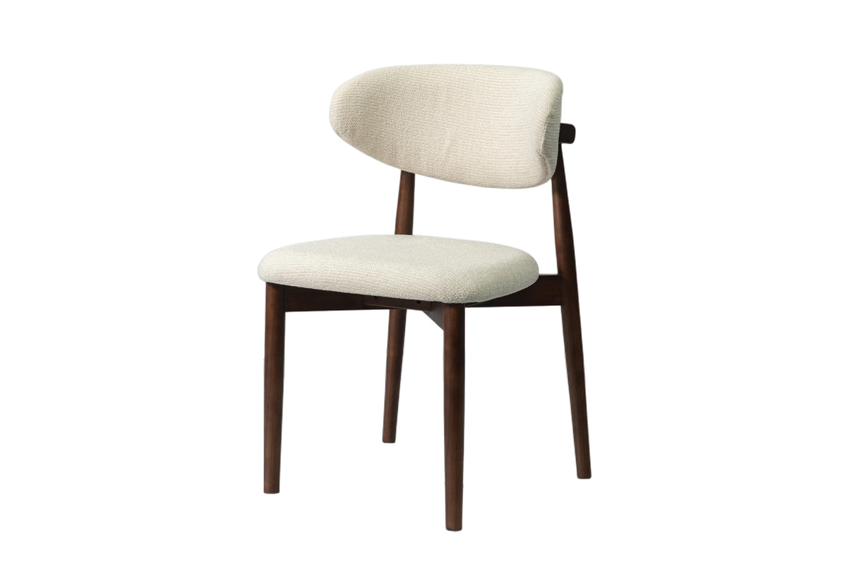 Chaise Clara Frêne Noyer Tissu Beige