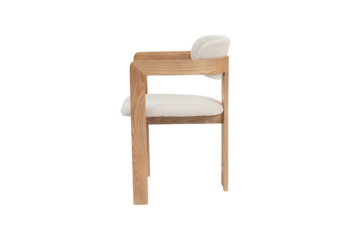 Chaise Camille Frêne Naturel Tissu Beige