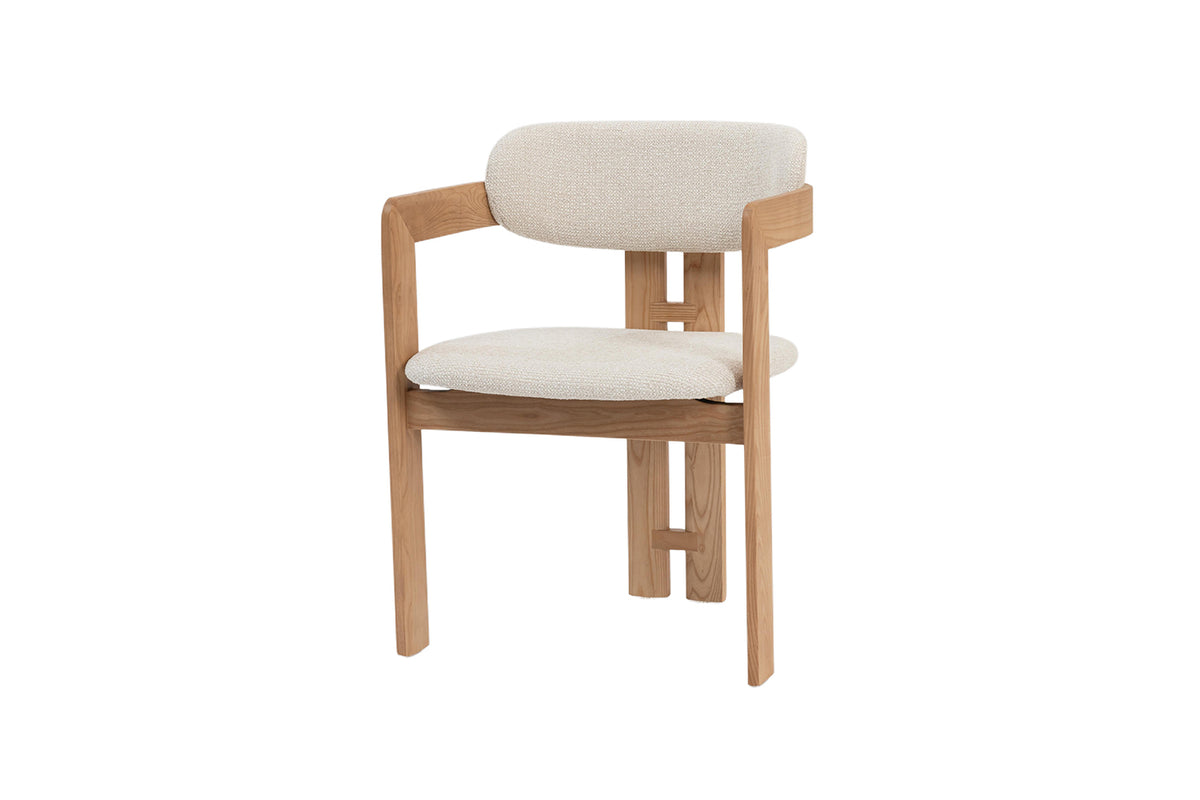 Chaise Camille Frêne Naturel Tissu Beige