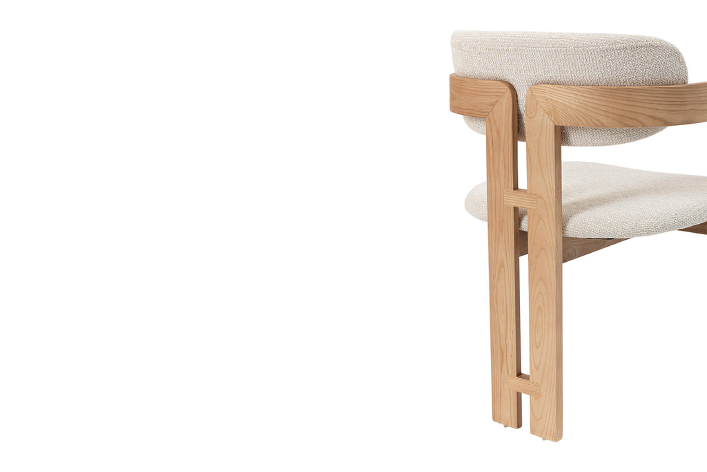 Chaise Camille Frêne Naturel Tissu Beige