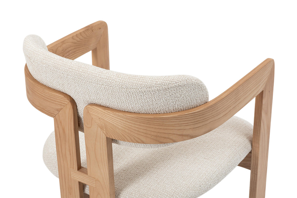 Chaise Camille Frêne Naturel Tissu Beige