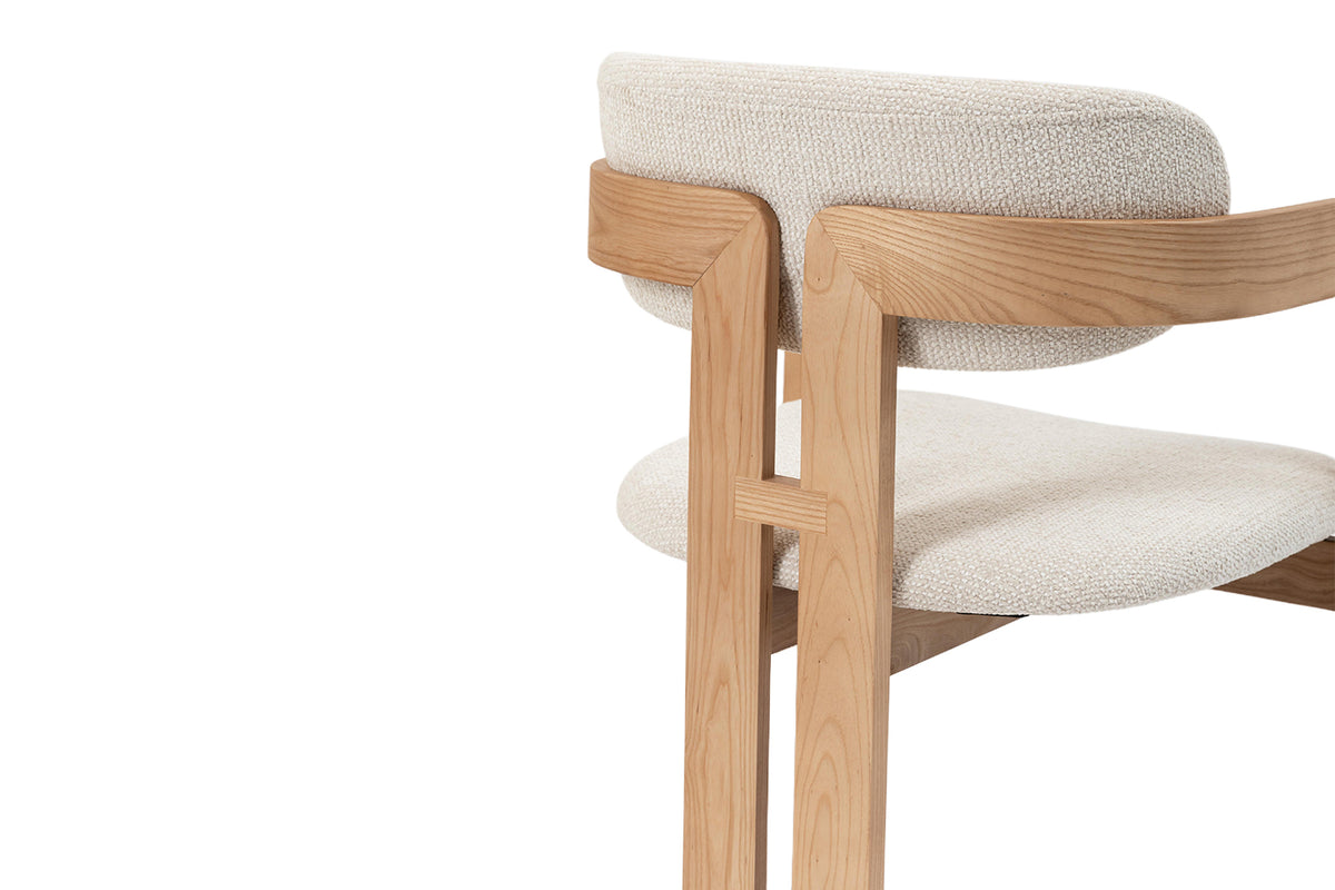 Chaise Camille Frêne Naturel Tissu Beige