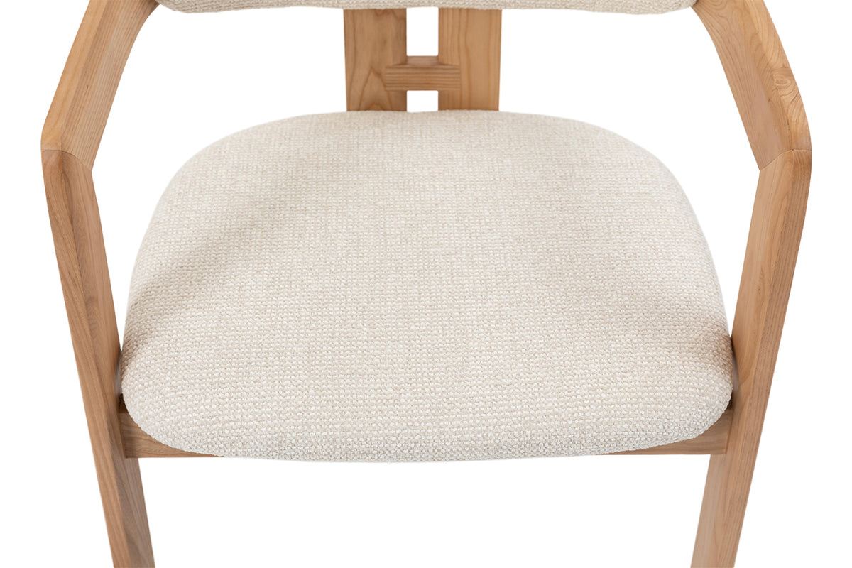 Chaise Camille Frêne Naturel Tissu Beige