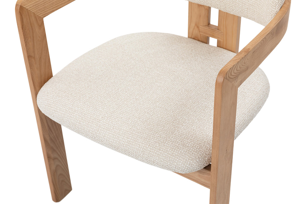 Chaise Camille Frêne Naturel Tissu Beige