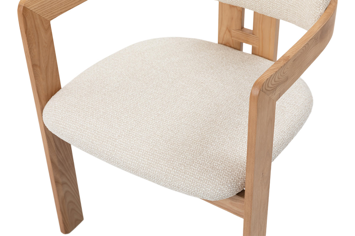 Chaise Camille Frêne Naturel Tissu Beige