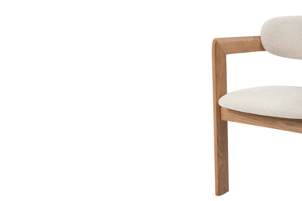 Chaise Camille Frêne Naturel Tissu Beige